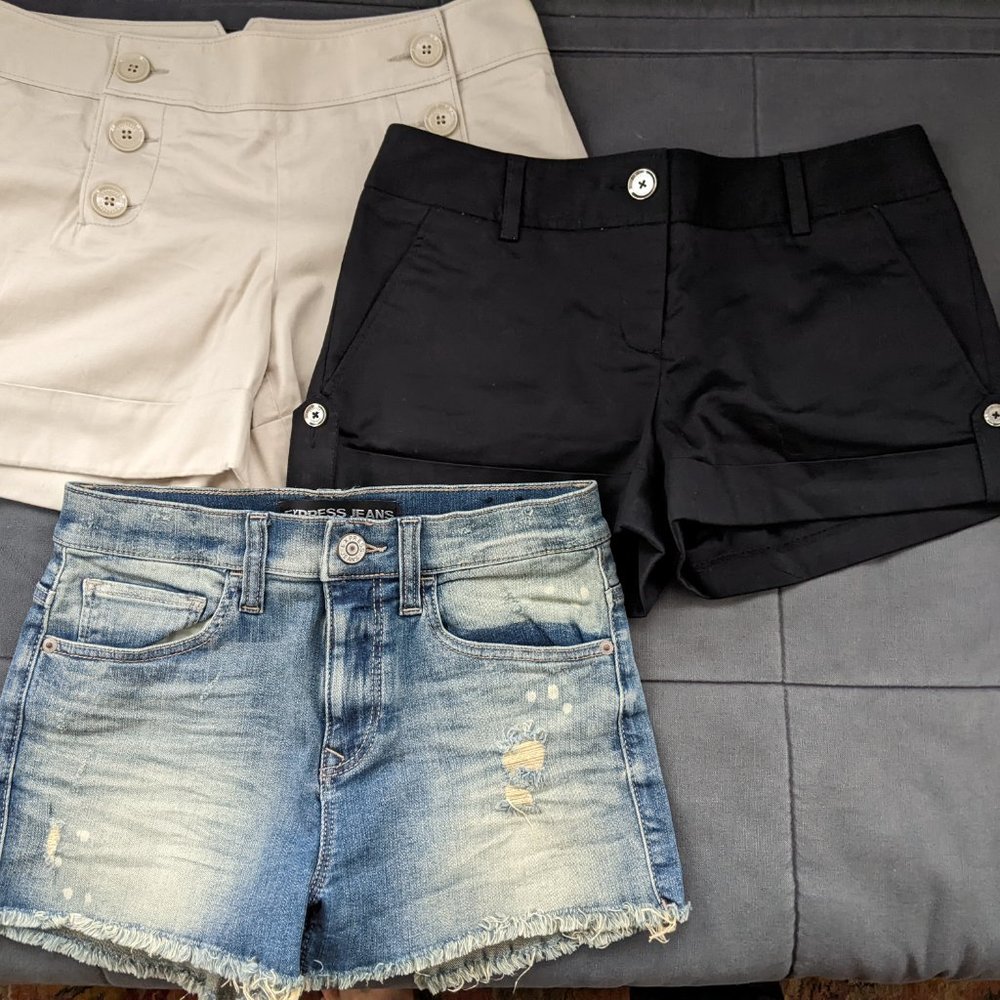 3 pairs of Express shorts all size 4